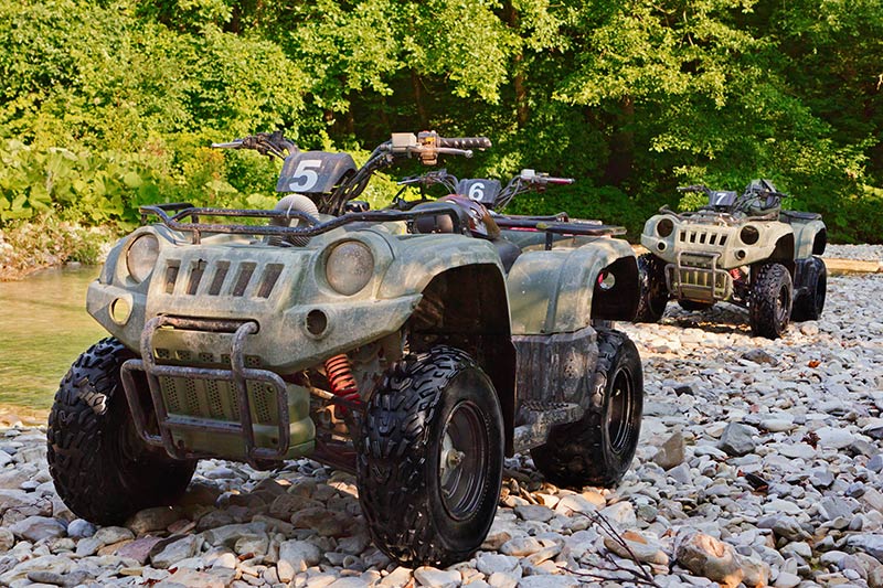 ATV Quads offroading on Vancouver Island, British Columbia, Canada.