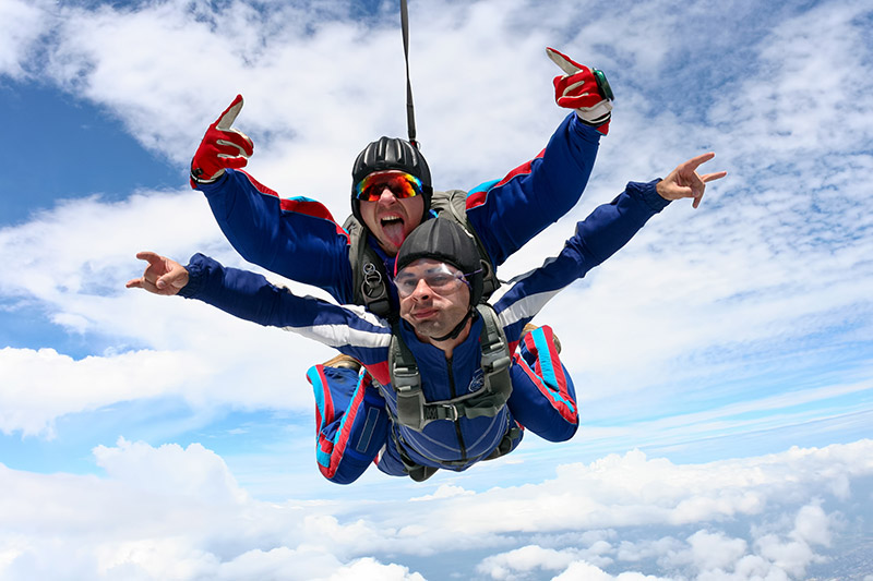 Skydiving in Victoria, Vancouver Island, British Columbia, Canada.