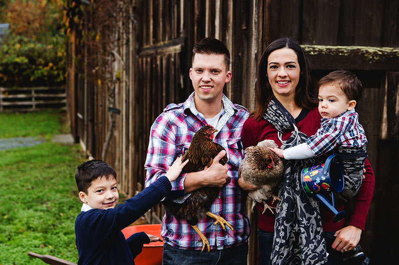 Chicken and Bee Rentals soon for Victoria Backyard Farmers, Bees Please Farms Victoria, Vancouver Island, British Columbia. Mike and Kate Fraser and their two sons.