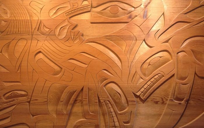 Transformation Mural by Master Carver Sanford Williams at Strathcona Park Lodge