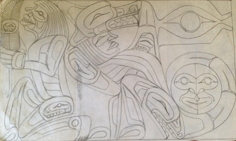 Transformation Mural by Master Carver Sanford Williams at Strathcona Park Lodge