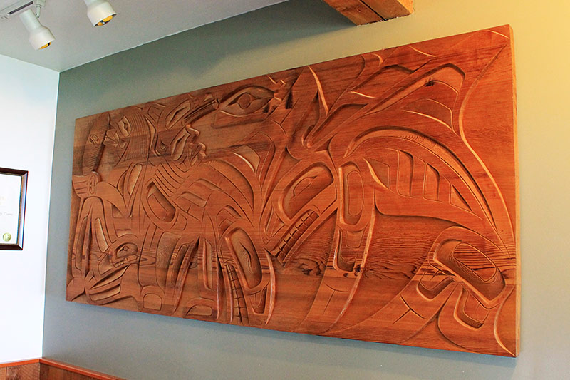 Transformation Mural by Master Carver Sanford Williams at Strathcona Park Lodge