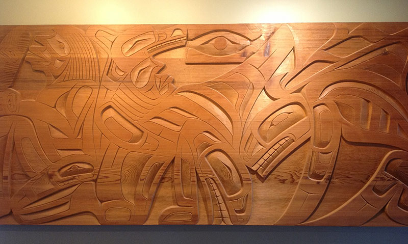 Transformation Mural by Master Carver Sanford Williams at Strathcona Park Lodge