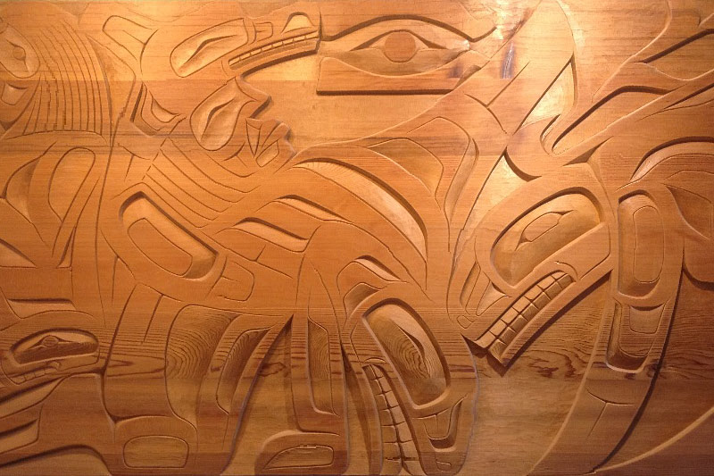 Transformation Mural by Master Carver Sanford Williams at Strathcona Park Lodge